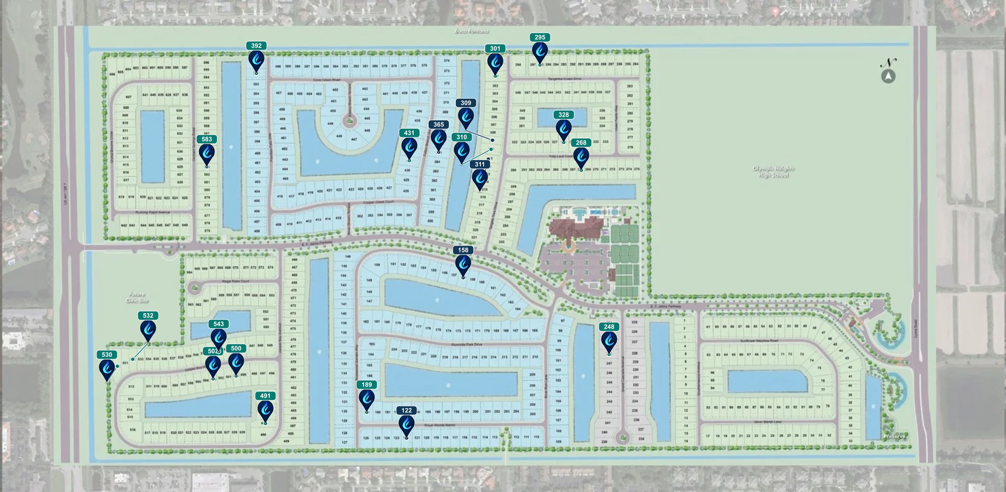 Lotus Edge map with Liquid Luxe project pins