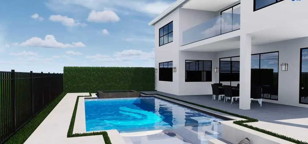Maldives swimming pool design rendering